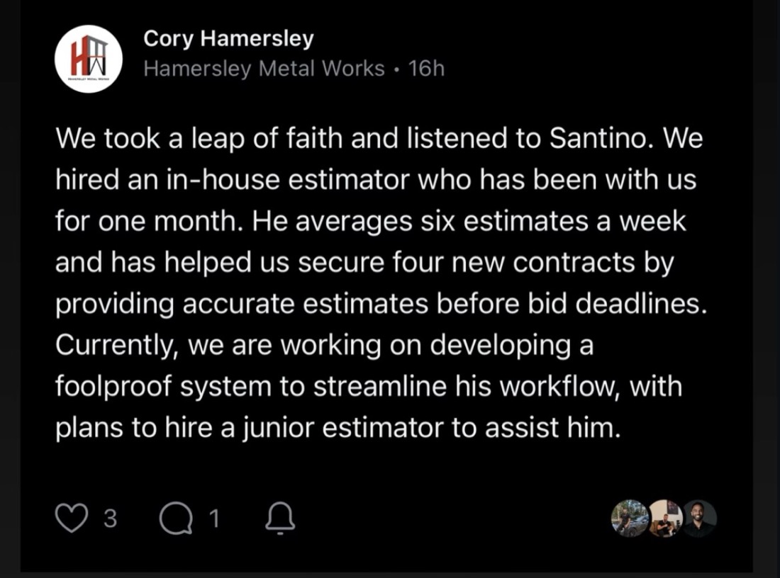 Cory — $2M/year running construction arbitrage with an outsourced estimator